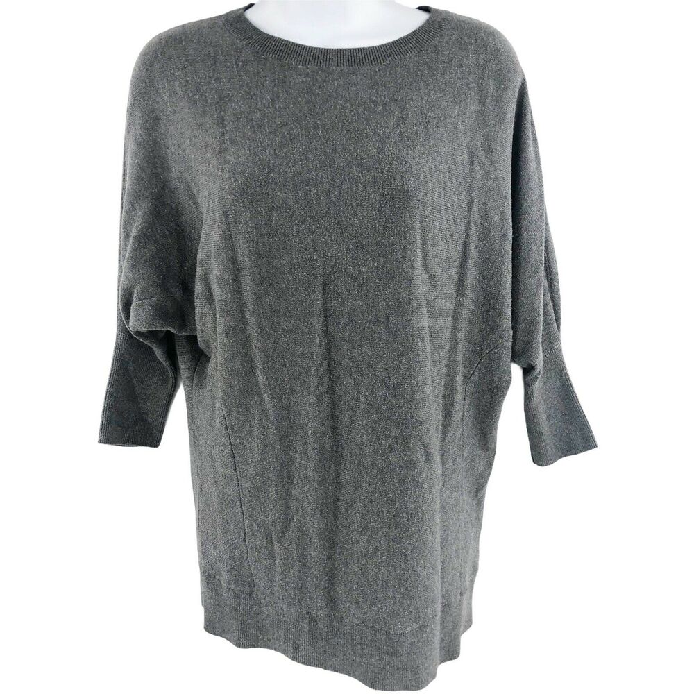 Amber Sun Sweater XS Gray Cotton Modal Minimalist Casual Preppy Tunic Capsule
